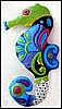 Painted Metal Seahorse Art Wall Design, Nautical Design, Coastal Decor, Steel Drum Art - 34"